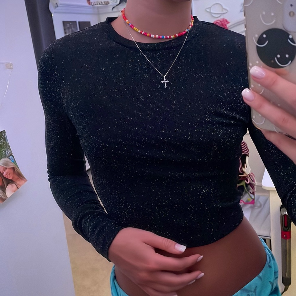 Garage sparkly long sleeve tee